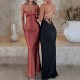 In Stock 2025 Cross-border Women's Clothing Fashion Spring-Autumn Stylish Sexy Chest-Neck Letter T-shirt as Base Layer for Wholesale