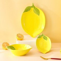 Cartoon mignonne citron vaisselle maison créatif céramique haut niveau de l’apparence assiette de fruits salade dessert vaisselle vaisselle assortiment