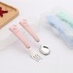Creative 304 acier inoxydable enfants cuillère fourche cartoon bébé pig cuillère fourche coude cuillère silicone handle vaisselle wholesale