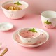 Vaisselle en céramique mignon girly heart bols fraise bols en céramique net assiettes enfants bols soupe bols assiette clear fresh air