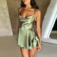2025 Cross-border European and American Summer New Style Solid Sexy Slit Backless Formal Dress with Bra Shaping Dress for Women Wholesale