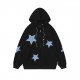 Spot-on wholesale of European and American American-style retro star patch hoodie for autumn, loose and casual couple's cardigan coat