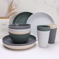 Amazone bol de paille de blé coupe plat plat plat plat plat plat plat à boire plat de rizième plat plat à salade cadeau vaisselle