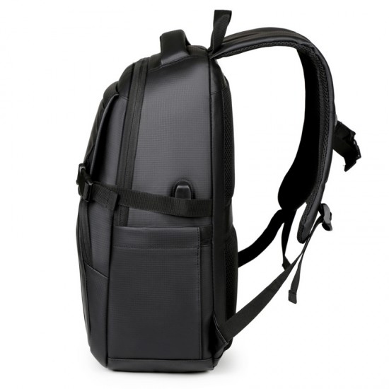 Cross-border trendy men's flip-top double shoulder backpacks - large capacity outdoor and travel double shoulder backpacks, trendy and fashionable backpacks for men, business and office use.