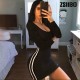 Spot-on wholesale of 2025 European and American new style sexy fashionable plain-color low-neck pleated short-sleeved one-piece dress for women
