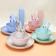 Amazone paille de blé bols tasses plats couteaux fourchettes cuillères fruits fourchettes ensemble plat à pâtes maison portable vaisselle cadeaux