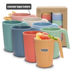 Amazone tasses de paille de blé boire boire tasses de café maison grain verticale avec poignée tasses brosser les dents rincer la bouche tasses