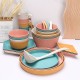 Amazon blé paille bol tasses plats plats maison soupe cuillère salade plat à pâtes grain vertical ensemble de vaisselle portable