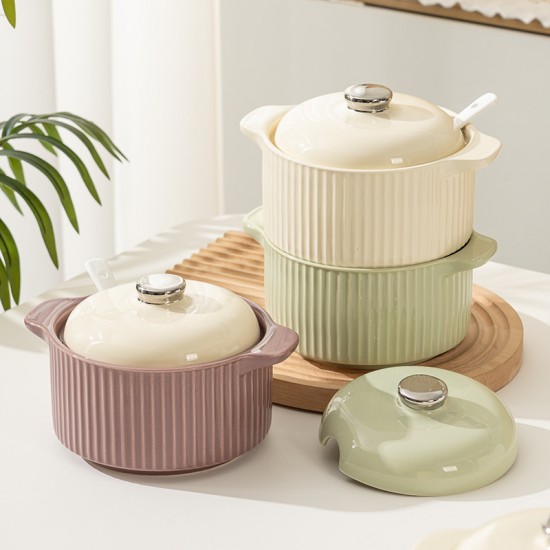 Nordic luxe crème air porc pot maison céramique résistance aux hautes températures viande pot huile piment huile cuisine condiment bouteilles et pots