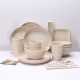 Amazon beige paille de blé saladier tasses plats plats tatouage vertical portatif couteaux fourchettes cuillère paupiers couverts ensemble cadeau