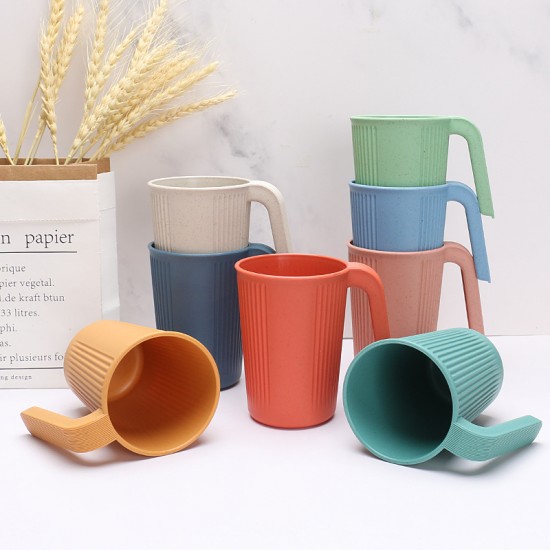 Amazone tasses de paille de blé boire boire tasses de café maison grain verticale avec poignée tasses brosser les dents rincer la bouche tasses