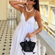 Spot-on wholesale of European and American cross-border autumn-winter women's casual high-neck pure-color long-sleeved base layer dress for foundation