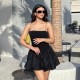 Cross-border 2024 spring/summer women's clothing, featuring a trendy street fashion style, short-sleeved, solid color, and figure-hugging design.