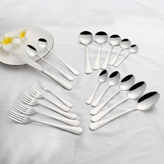 Accueil acier inoxydable cuillère hôtel western acier inoxydable couteaux fourchettes cuillère manger soupe cuillère coréenne