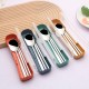 304 ensemble de couverts en acier inoxydable student outdoor camping couverts portable salade cuillère baguettes ensemble cadeau