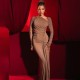Factory direct wholesale current stock summer European cross-border women's fashionable collarless personalized solid color sexy backless all-covering dress