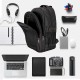 Cross-border double-shoulder bag - Men's outdoor travel casual backpack - Business computer bag - Interior: College student backpack