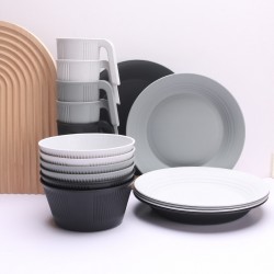 Cross-border grain vertical paille de blé bols tasses assiettes couverts maison salades bols de riz plats à pâtes tasses à boire ensemble cadeau