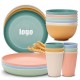 Transfrontalier créatif grain vertical paille de blé bols tasses plateaux couverts maison salade de riz bols plats de repas tasses à boire ensemble cadeau