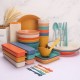 Amazone paille de blé couverts maison saladier plat tasses portable couteau fourche cuillère pliage chopes coupe ensemble