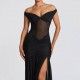 In Stock Cross-border 2025 New Fashion Sexy Slim Fit Backless Openwork Knitted Tunic with Stripes and Elegant Style Long Sleeve One-Piece Dress for Wholesale