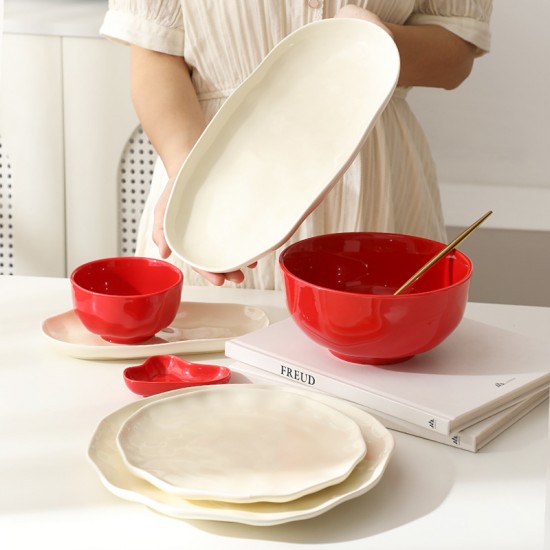 Crème plat plat plat plat plat plat plat plat plat minimaliste plat carré net net vaisselle lumière rouge luxe