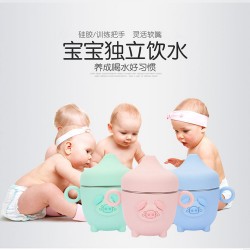 Silicone enfants boire apprendre tasse bébé binear creative cartoon 304 acier inoxydable boire tasse cadeaux en gros