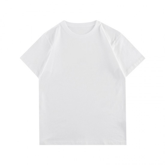 Spot-on wholesale of European and American cross-border fashionable plain-colored short-sleeved loose-fit versatile T-shirts for women (suitable for DIY)