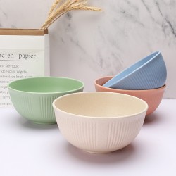 Bols à paille de blé bols de riz à usage domestique bols de riz à grains verticaux bols de ramen japonais bols à salade pour résidence étudiante boules de nouilles bols à soupe boîte