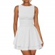 Spot-on wholesale of European and American style cross-border summer women's clothing, sexy backless, figure-hugging, patchwork, pure color, trendy, pleated one-piece dress