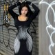 Ready-to-Sell Cross-border European and American Autumn New Style High-neck Long Sleeve High Slit Irregular Shaping Mid-length Solid Color Dress for Wholesale