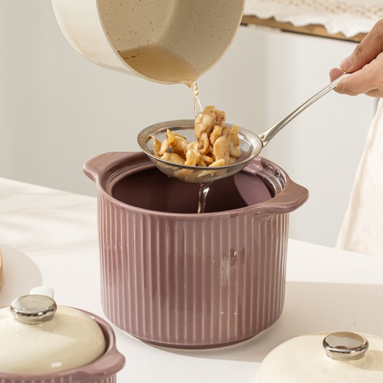 Nordic luxe crème air porc pot maison céramique résistance aux hautes températures viande pot huile piment huile cuisine condiment bouteilles et pots