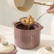 Nordic luxe crème air porc pot maison céramique résistance aux hautes températures viande pot huile piment huile cuisine condiment bouteilles et pots