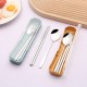 304 ensemble de couverts en acier inoxydable student outdoor camping couverts portable salade cuillère baguettes ensemble cadeau