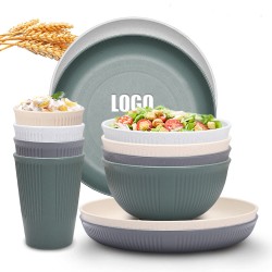 Amazone bol de paille de blé coupe plat plat plat plat plat plat plat à boire plat de rizième plat plat à salade cadeau vaisselle