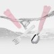 304 acier inoxydable enfants cuillère et fourchette set silicone apprentissage cuillère et fourchette bébé creative piggy portable vaisselle cadeaux