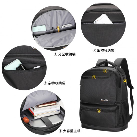 Men's Double Shoulder Bag Large Capacity Business Leisure Bag Commuting Backpack Student Luggage
