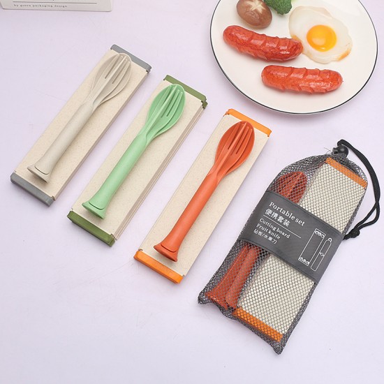 Paille de blé planche à découper pliable planche à découper couteau portatif fourchette cuillère planche à découper maison planche à découper de cuisine set de table