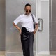 European cross-border 2025 autumn new versatile half-length satin fitted women's elegant casual color mackerel tail skirt for wholesale