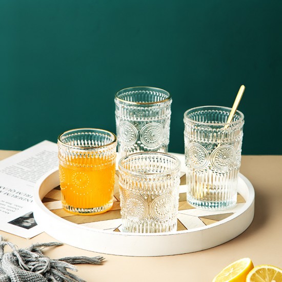 Verre japonais embossée à bord d’or verre à eau verre à whisky océan tasse de thé coupe à marteau coupe à bière coupe de fille