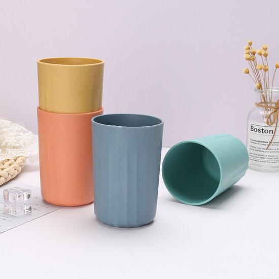 Cross-border wheat paille tasses à boire à la maison simple stripe tasses student dortoir enfants gargariser tasse à la maison