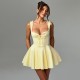 Wholesale cross-border European 2025 summer new style women's pure color, lace trim, elegant, backless, sexy, one-piece dress for women. Spot-on wholesale of European and American style summer women's clothing, sexy and tough girls' sleeveless, open-neck,
