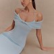 Cross-border 2025 spring/autumn trendy women's clothing, featuring a one-strap neck, figure-hugging, and pleated style.