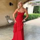 Cross-border European and American 2025 Autumn New Style Round-neck Hooded Fashion-Elegant Shapely A-line Fish-tail Dress for Wholesale