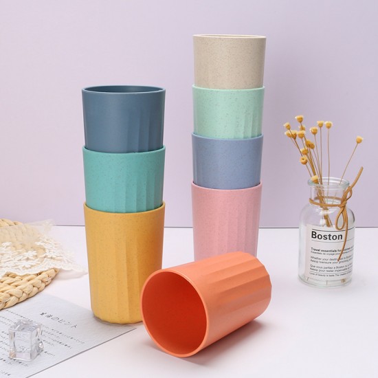 Cross-border wheat paille tasses à boire à la maison simple stripe tasses student dortoir enfants gargariser tasse à la maison
