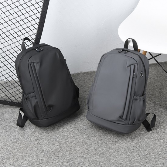Cross-border Men's Business Dual-Shoulder Backpack Water-Resistant Leather Dual-Shoulder Bag Large Capacity Laptop Backpack Dual-Shoulder Travel Backpack