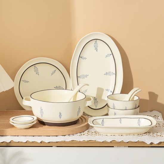 Bols en céramique japonaise vaisselle vaisselle wholesale assiette sous glaze couleur maison bol de riz vaisselle vaisselle ensemble assiette de repas assiette de poisson