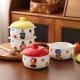 Famille céramique bol à œufs à la vapeur avec couvercle ragoûter coupe soupe coupe à la vapeur cuillère de poulet cuillère spéciale bol maison bébé accessoires vaisselle