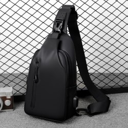 Men's casual trendy chest bag, men's casual chest bag, lightweight and functional casual bag with color contrast, color-matching casual single-shoulder bag for men