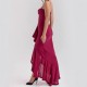 Cross-border Women's Clothing Fashion Spring-Autumn Sexy Pure Color Single Shoulder Multi-Style T-shirt with Frill Top for Wholesale